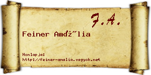 Feiner Amália névjegykártya