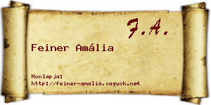 Feiner Amália névjegykártya